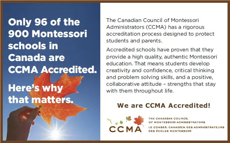 Althorp Montessori School is CCMA Accredited